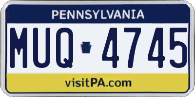 PA license plate MUQ4745