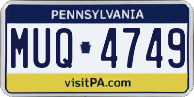 PA license plate MUQ4749