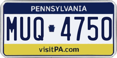 PA license plate MUQ4750