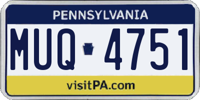 PA license plate MUQ4751