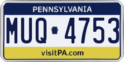 PA license plate MUQ4753