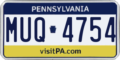 PA license plate MUQ4754