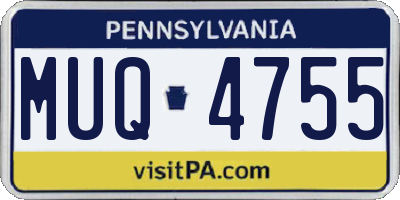 PA license plate MUQ4755
