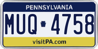 PA license plate MUQ4758