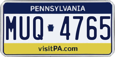 PA license plate MUQ4765