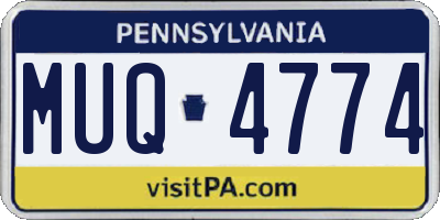 PA license plate MUQ4774