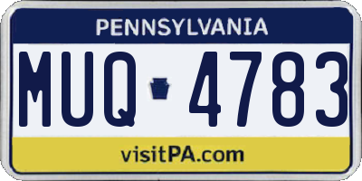 PA license plate MUQ4783
