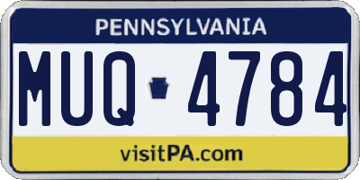 PA license plate MUQ4784