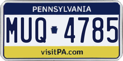 PA license plate MUQ4785