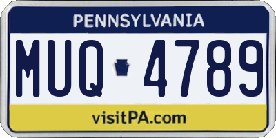 PA license plate MUQ4789