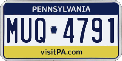 PA license plate MUQ4791