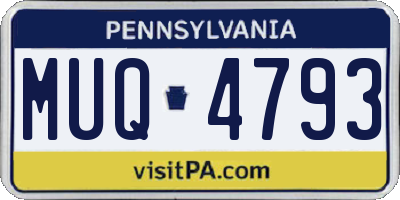 PA license plate MUQ4793