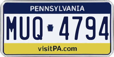 PA license plate MUQ4794