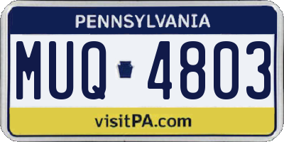 PA license plate MUQ4803