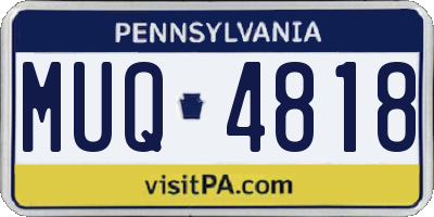 PA license plate MUQ4818