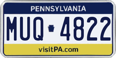 PA license plate MUQ4822