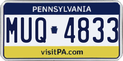 PA license plate MUQ4833