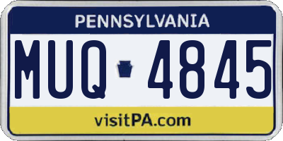 PA license plate MUQ4845