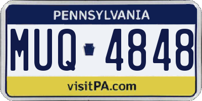 PA license plate MUQ4848