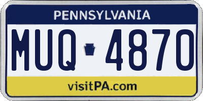 PA license plate MUQ4870
