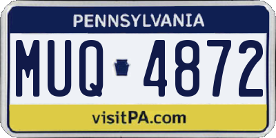 PA license plate MUQ4872
