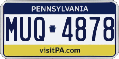 PA license plate MUQ4878