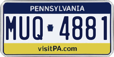 PA license plate MUQ4881