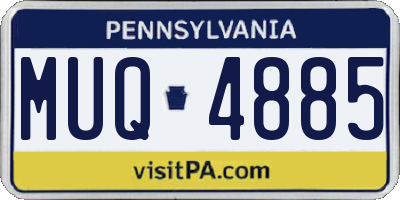 PA license plate MUQ4885