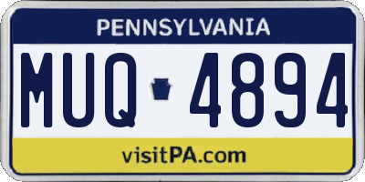 PA license plate MUQ4894