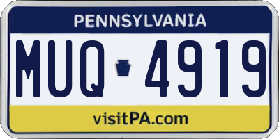 PA license plate MUQ4919