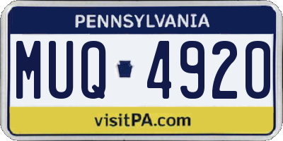PA license plate MUQ4920