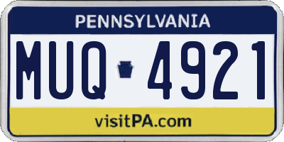 PA license plate MUQ4921