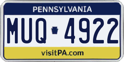 PA license plate MUQ4922