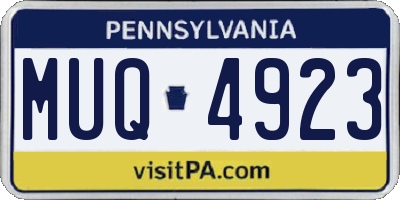 PA license plate MUQ4923
