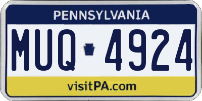 PA license plate MUQ4924