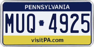 PA license plate MUQ4925