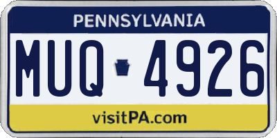 PA license plate MUQ4926