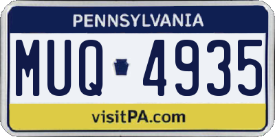 PA license plate MUQ4935