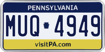 PA license plate MUQ4949
