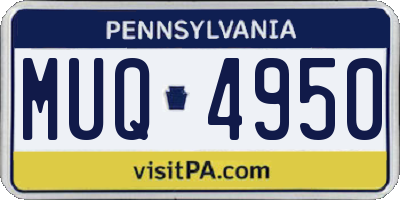 PA license plate MUQ4950