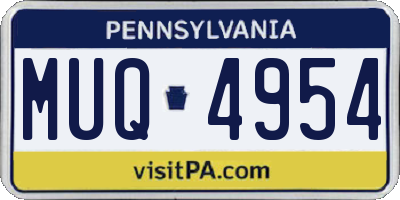 PA license plate MUQ4954