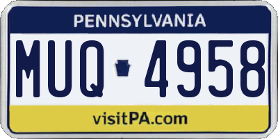 PA license plate MUQ4958