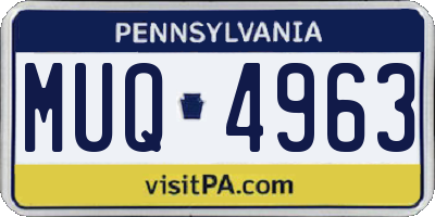 PA license plate MUQ4963