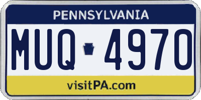 PA license plate MUQ4970