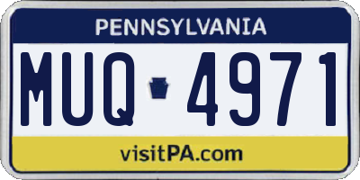 PA license plate MUQ4971