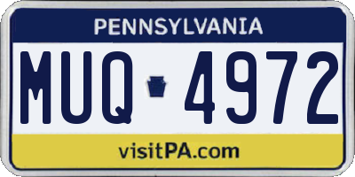 PA license plate MUQ4972