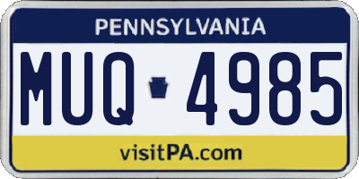 PA license plate MUQ4985