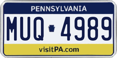 PA license plate MUQ4989