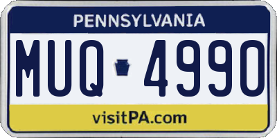 PA license plate MUQ4990