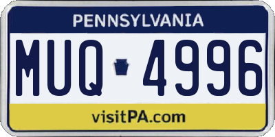 PA license plate MUQ4996